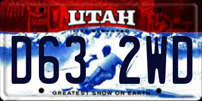UT license plate D632WD