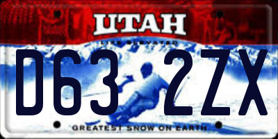 UT license plate D632ZX