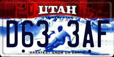 UT license plate D633AF