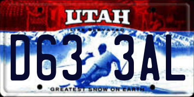 UT license plate D633AL
