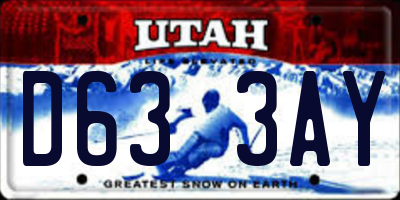 UT license plate D633AY