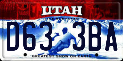 UT license plate D633BA