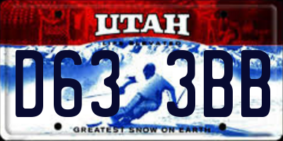 UT license plate D633BB