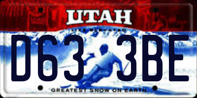UT license plate D633BE