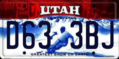 UT license plate D633BJ
