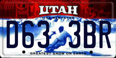 UT license plate D633BR