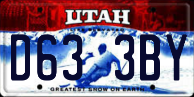 UT license plate D633BY