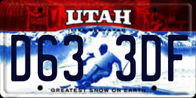 UT license plate D633DF