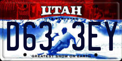 UT license plate D633EY