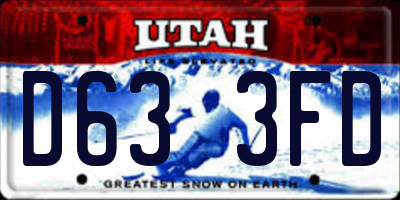 UT license plate D633FD