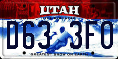 UT license plate D633FO