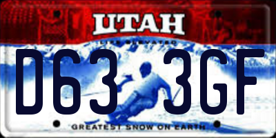 UT license plate D633GF