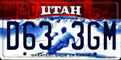 UT license plate D633GM