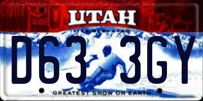 UT license plate D633GY