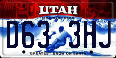 UT license plate D633HJ