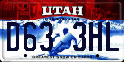 UT license plate D633HL