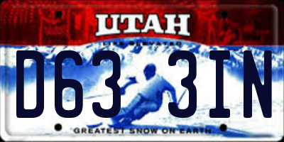 UT license plate D633IN