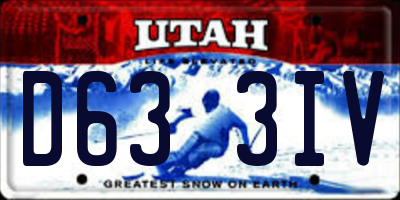 UT license plate D633IV