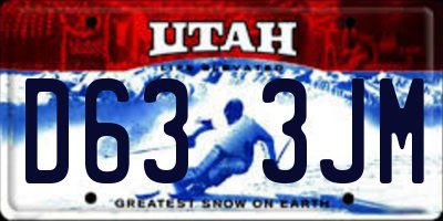 UT license plate D633JM