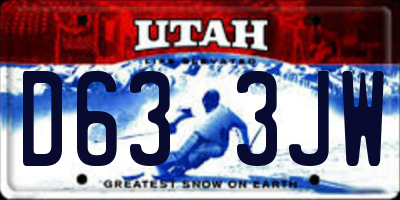 UT license plate D633JW