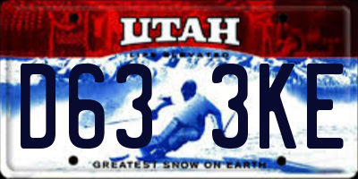 UT license plate D633KE