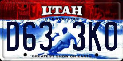 UT license plate D633KO
