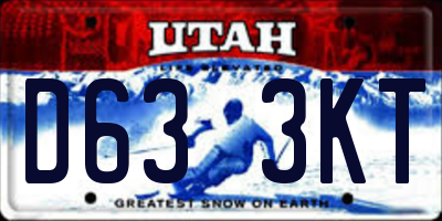 UT license plate D633KT