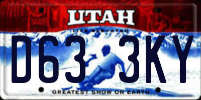 UT license plate D633KY