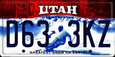 UT license plate D633KZ
