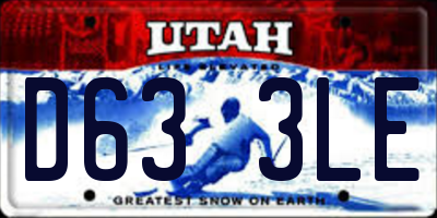 UT license plate D633LE