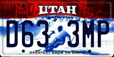 UT license plate D633MP