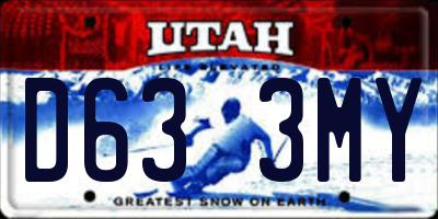UT license plate D633MY