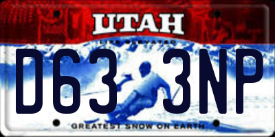 UT license plate D633NP