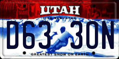 UT license plate D633ON