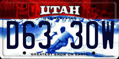UT license plate D633OW
