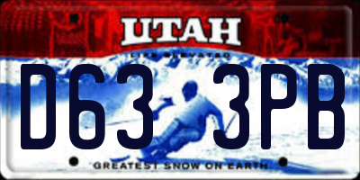 UT license plate D633PB