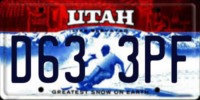 UT license plate D633PF