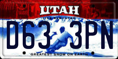 UT license plate D633PN
