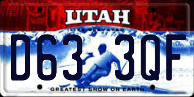 UT license plate D633QF