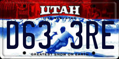 UT license plate D633RE