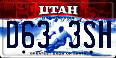 UT license plate D633SH
