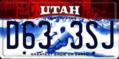 UT license plate D633SJ
