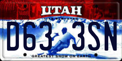 UT license plate D633SN