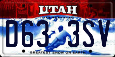 UT license plate D633SV