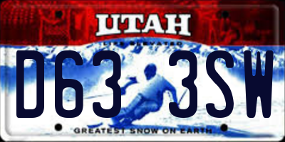 UT license plate D633SW