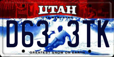 UT license plate D633TK