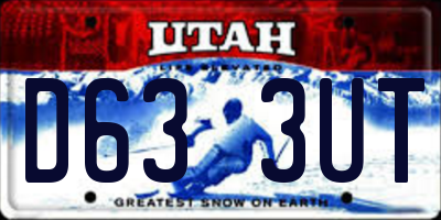 UT license plate D633UT