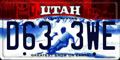 UT license plate D633WE