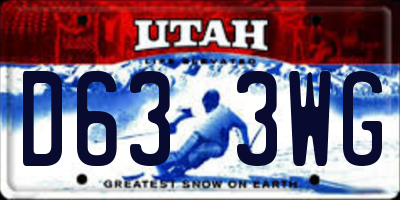 UT license plate D633WG