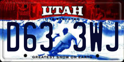 UT license plate D633WJ